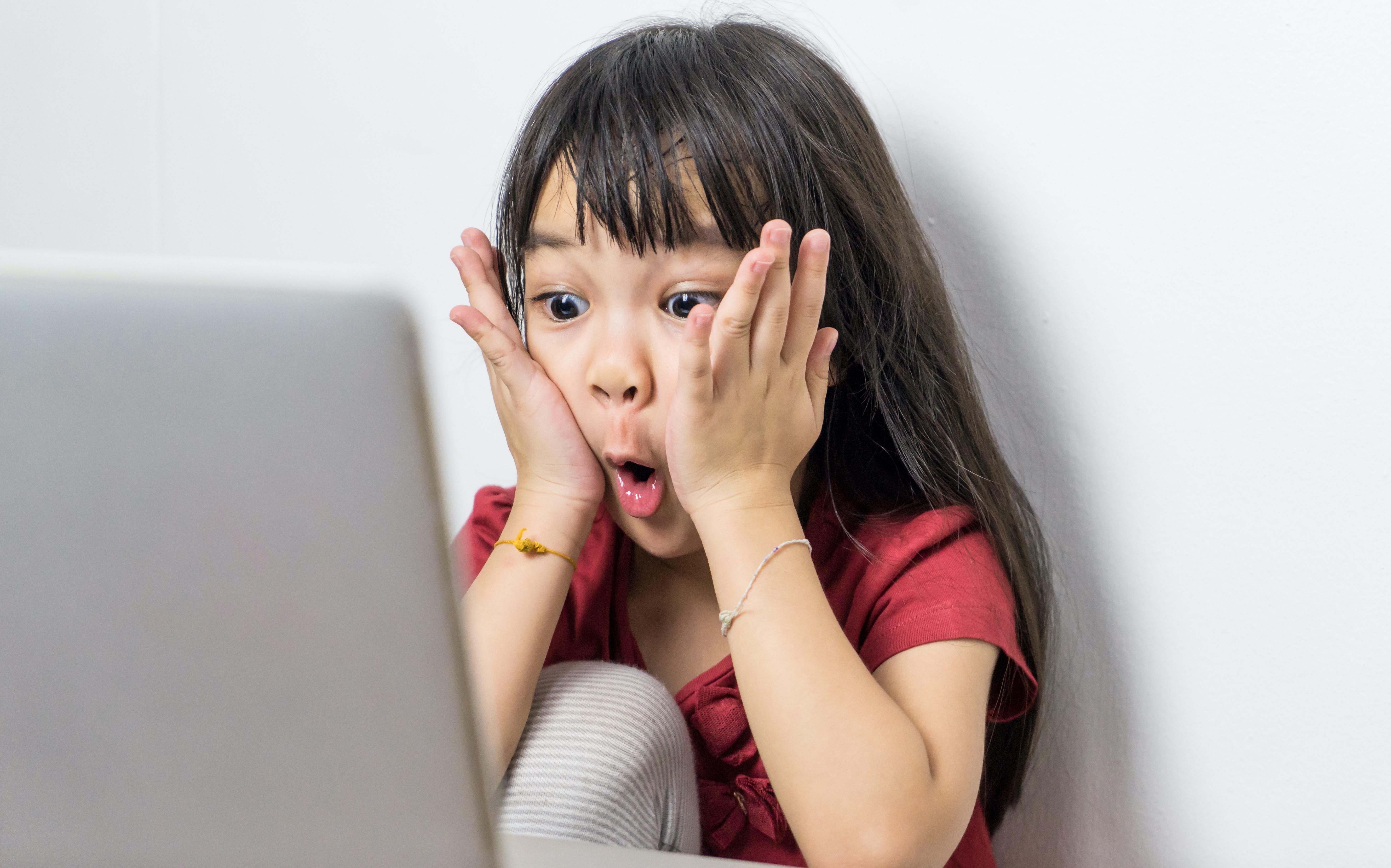 Little girl shocked by what she finds on the Internet