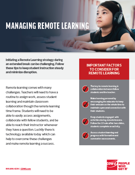 Cover of Managing Remote Learning PDF
