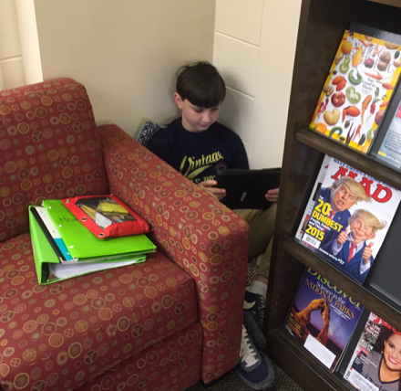Students are constantly adjusting the seating to find a place where they can be comfortable.