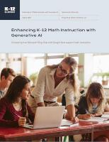 Image of the cover page of the Enhancing Math Instruction with AI study